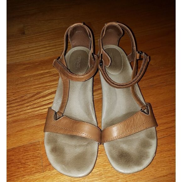 Teva tan brown Slingback wedges - Picture 2 of 7